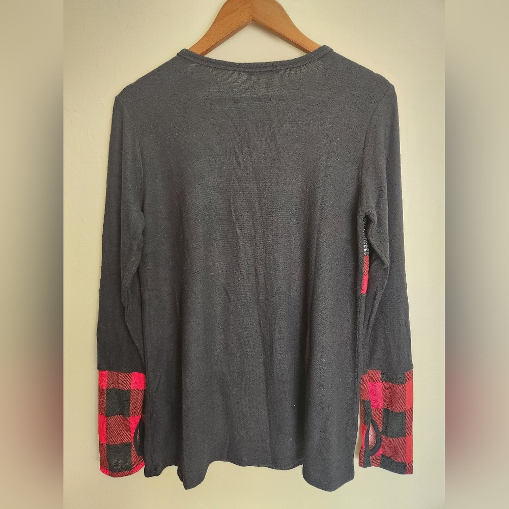 HEIMISH USA Black and Red Plaid Sweater - Picture 4 of 5